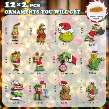24-Piece Christmas Tree Ornaments Set for Home Decor