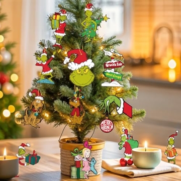 24-Piece Christmas Tree Ornaments Set for Home Decor