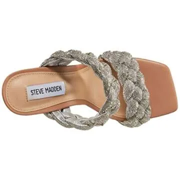 Steve Madden womens Kenley Heeled Sandal, Rhinestone, 8 US