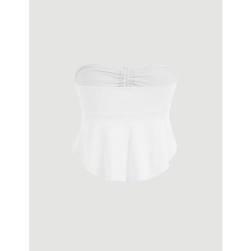 Stylish Strapless Ruffle Crop Top for Summer Fun