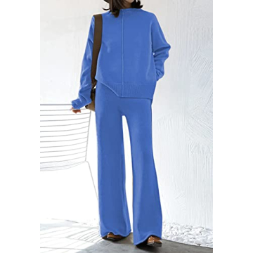 Viottiset Women's 2 Piece Lounge Sweater Set Sapphire Blue
