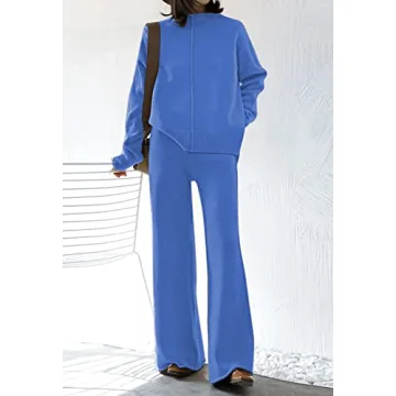 Viottiset Women's 2 Piece Lounge Sweater Set Sapphire Blue