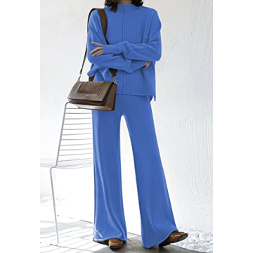 Viottiset Women's 2 Piece Lounge Sweater Set Sapphire Blue