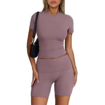 Trendy Queen Womens 2 Piece Workout Sets Short Matching Lounge Sets Summer Clothes Going Out Gym Out...