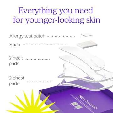 BLUMBODY Chest & Neck Wrinkle Pads - Advanced Silicone Anti Wrinkle Patches - Reusable Overnight Silicone Chest & Neck Wrinkle Patches - Anti Aging Pad For Wrinkles- Neck & Décolleté (1-mo Supply)