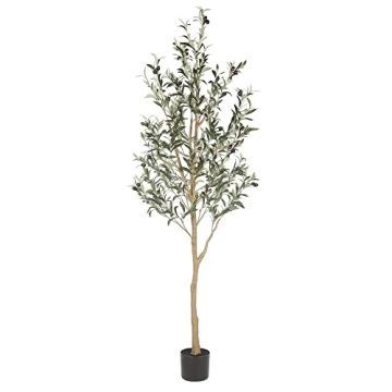 Realead 6ft Artificial Olive Tree - Stunning Fake Silk Decor for Indoor Spaces