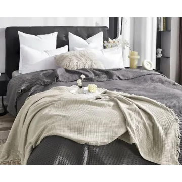 KyraHome Organic Cotton Throw Blanket 90"x90"