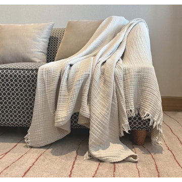 KyraHome Organic Cotton Throw Blanket 90"x90"