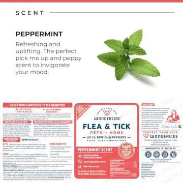 Wondercide - Flea, Tick & Mosquito Spray for Dogs, Cats, and Home - Flea and Tick Killer, Control, Prevention, Treatment - with Natural Essential Oils - Pet and Family Safe - Peppermint 32 oz