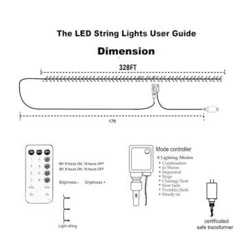 TW SHINE Christmas Lights, 1000 LED 328FT Christmas Tree Lights with Remote for Indoor Outdoor Decor...