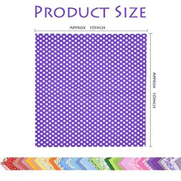 42Pcs 10"x10" Quilting Cotton Fabric Squares Sheets Pre-Cut Multi-Color Design Printed Floral Craft ...