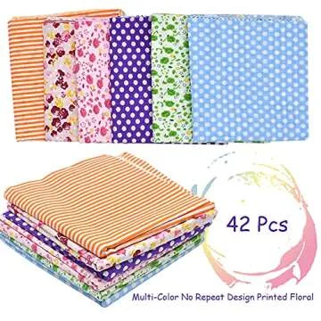Vibrant 42-Piece Pre-Cut Cotton Fabric Set for Crafts