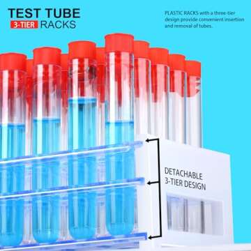 YGDZ 50pcs Plastic Test Tubes with Rack for Parties