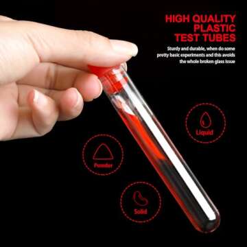 YGDZ 50pcs Plastic Test Tubes with Rack for Parties