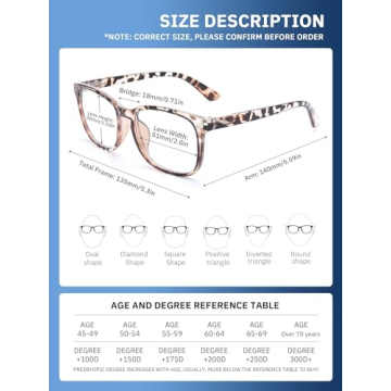 CCVOO Stylish Reading Glasses for Eye Protection