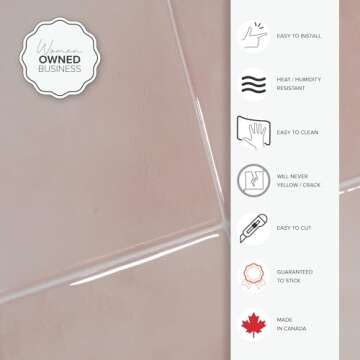 SMART TILES Peel and Stick Backsplash - 5 Sheets of 9" x 9" - 3D Adhesive Peel and Stick Tile Backsplash for Kitchen, Bathroom, Wall Tile