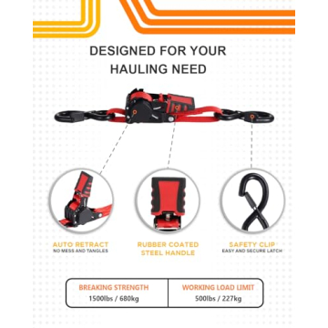 Strapinno Retractable Ratchet Straps for Safe Transport