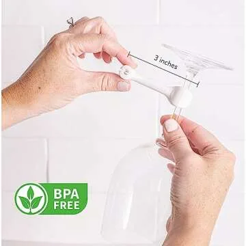 Wine Wash Dishwasher Attachment, Wine Glass Clip Kitchen Gadget for Cleaning Wine Glasses, Stemware Holder, BPA Free Silicone, Wine Accessories & Gifts for Wine Lover, White Set of 4