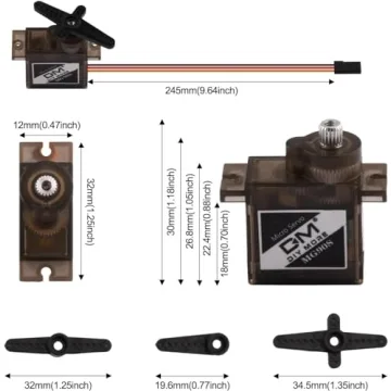 diymore 4pcs DM90S Metal Gear Micro Servo for RC Models
