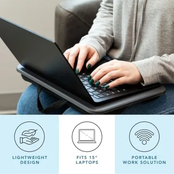 LAPGEAR Compact Lap Desk - Charcoal for 15" Laptops