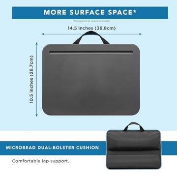 LAPGEAR Compact Lap Desk - Charcoal for 15" Laptops