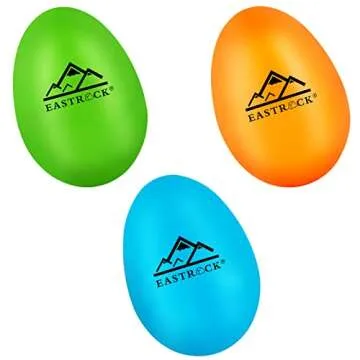 EastRock 6 PCS Plastic Egg Shaker Set Musical Hand Percussion Shakers Musical Maracas Percussion Instruments