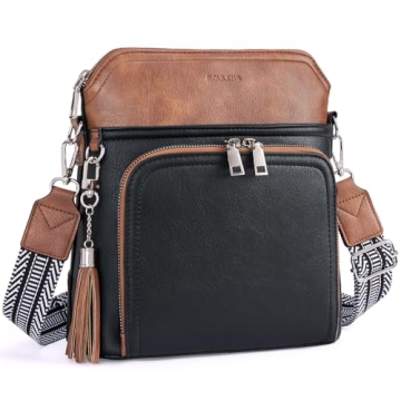 Roulens Crossbody Purse for Women,Lightweight Medium Crossbody Bag Soft Leather Women's Shoulder Han...