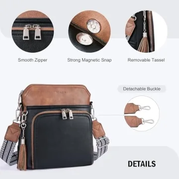 Roulens Stylish and Functional Crossbody Purse for Women