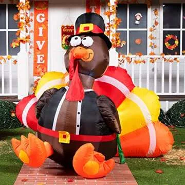 6 FT Inflatable Turkey - Festive Decoration for Thanksgiving & Halloween