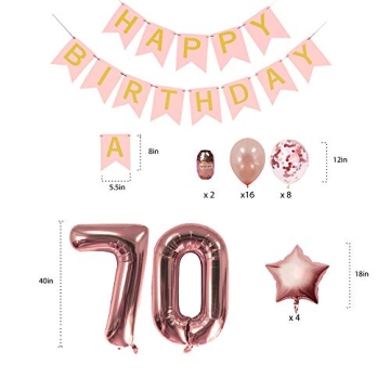 Rose Gold 70th Birthday Decorations for Memorable Events