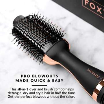 FoxyBae 60mm Hair Dryer Brush for Salon-Quality Styles