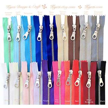 10 Pcs Black Tape Silver Metal Gauge #3 Fancy Donut Pull Zippers Close End Zippers Bulk for Sewing C...