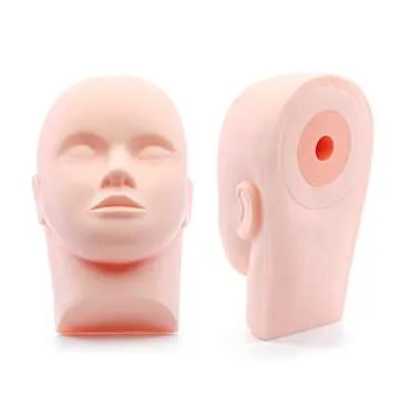 Foraineam 2-Pack Practice Training Head Rubber Cosmetology Mannequin Doll Face Head For Eyelashes Ma...