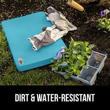 Gorilla Grip Extra Thick Kneeling Pad, Supportive Soft Foam Cushioning for Knee, Water Resistant Construction for Gardening, Bathing Baby, Workout Supplies, Lightweight, Garden Work Gifts, Turquoise