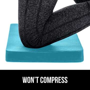 Gorilla Grip Extra Thick Kneeling Pad, Supportive Soft Foam Cushioning for Knee, Water Resistant Construction for Gardening, Bathing Baby, Workout Supplies, Lightweight, Garden Work Gifts, Turquoise