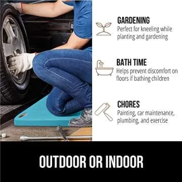 Gorilla Grip Extra Thick Kneeling Pad, Supportive Soft Foam Cushioning for Knee, Water Resistant Construction for Gardening, Bathing Baby, Workout Supplies, Lightweight, Garden Work Gifts, Turquoise