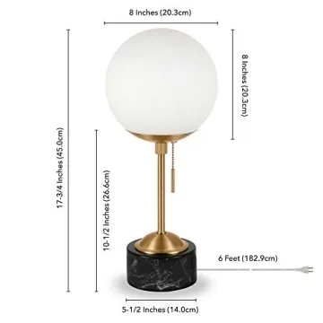 Reagan Table Lamp - Art Deco Marble & Glass Design