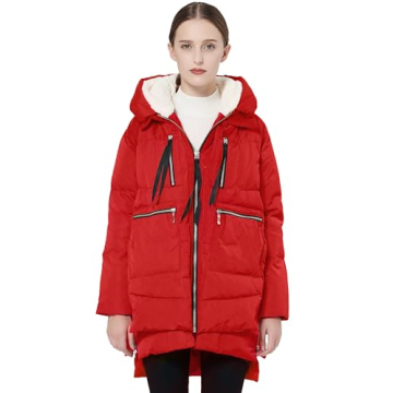 Orolay Women's Thickened Down Jacket Red Large