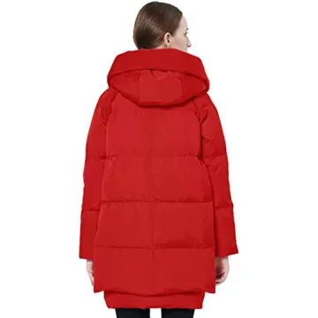 Orolay Women's Thickened Down Jacket Red Large