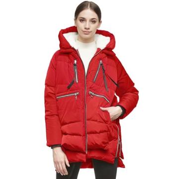 Orolay Women's Thickened Down Jacket Red Large