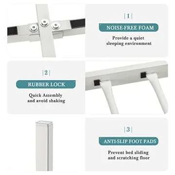 HOOMIC Full Size Metal Platform Bed Frame/Victorian Style Iron-Art Headboard and Footboard / 14 Inches Mattress Foundation for Storage/No Box Spring Needed/Easy Assembly/White