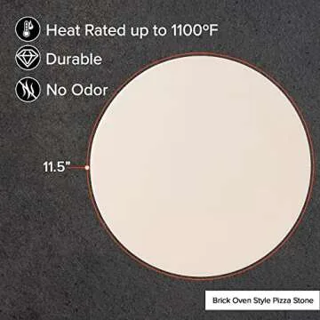 Nuwave Heavy-Duty Cordierite Pizza & Baking Stone, Heat Resistant up to 1472°F, Great for Indoor Electric Ovens, Outdoor Gas, Wood Fire Grills, BBQ Grilling, & NuWave Bravo XL, Fits Most Frozen Pizzas