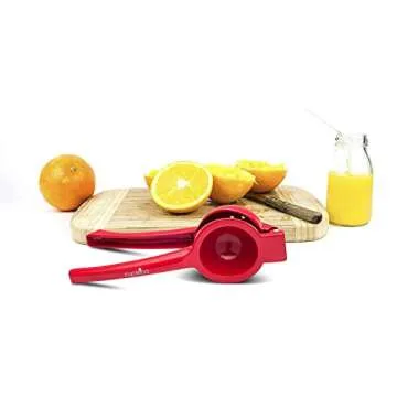 Cucisina Lime Squeezer - Aluminum Citrus Juicer - Lemonade Squeezer Press - Handheld Lemon Juicer - Easy-to-Clean, Max Extraction - Professional Kitchen Tool - Red