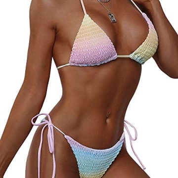 ZAFUL Halter Neck Triangle Bikini Set for Summer Style