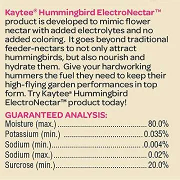 Kaytee Hummingbird ElectroNectar Wild Bird Food, Ready to Use, 64 Ounces