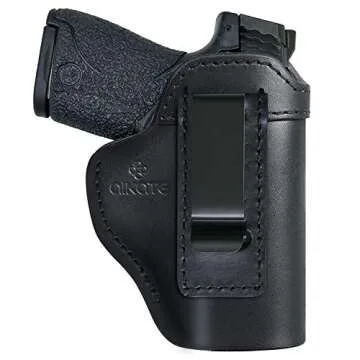 IWB Leather Holster for Concealed Carry, Inside Waistband Holsters Suitable for S&W M&P Shield, Glock 17 19 22 23 32 33 36 43, Springfield XD-S, Beretta 92FS, Sig P228 P239 Similar Handguns