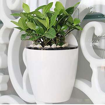 Sungmor Self Watering Wall Planter - Modern White & 3PC Pack - Vertical Pot for Home & Office