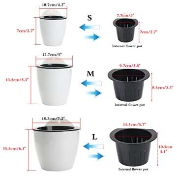 Sungmor Self Watering Wall Planter - Modern White Design