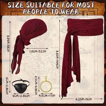 Hercicy 5-Piece Adult Pirate Costume Set for Themed Events