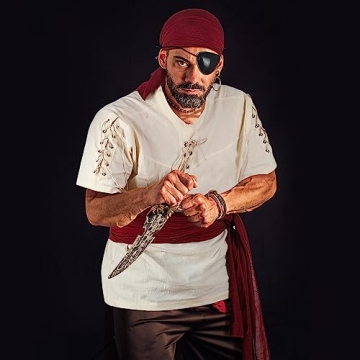 Hercicy 5-Piece Adult Pirate Costume Set for Themed Events